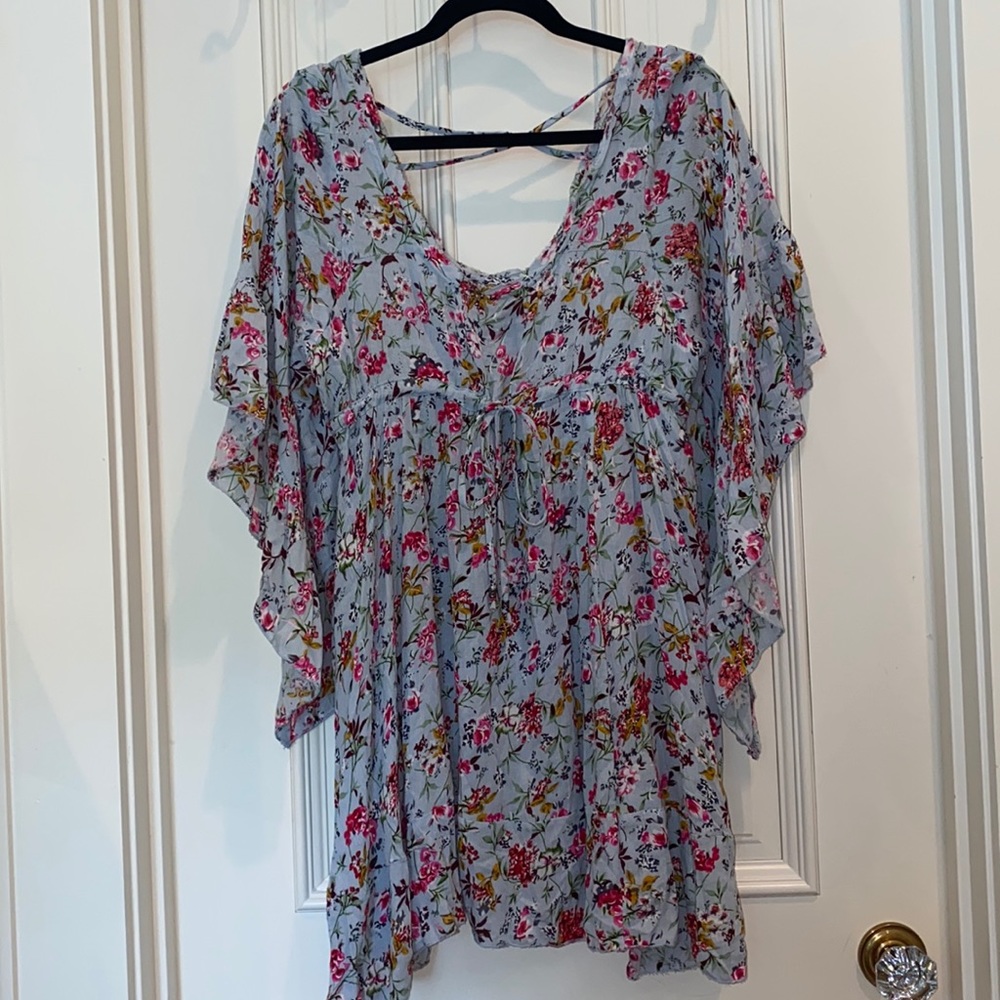 Carapace blue floral flow dress